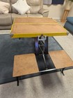 Vintage  handy  Suitcase Folding Picnic Table   Chair Set Milwaukee Stamping Co 