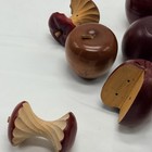    vintage Carved Solid Wood Faux Red Delicious Apples Fall Farm Lot Of 10