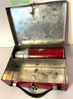 Vintage Antique Super Rare Eveready Red Metal Lunch Box W hot Cold Thermos