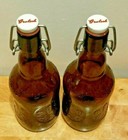 Grolsch Beer Brown Glass Bottle Porcelain Swing Top Vintage Lot Of 2
