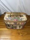 Vintage Leisure Luggage Tapestry Train Case Cosmetic Travel Vanity Bag
