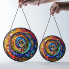 Stunning Rainbow Spiral Stained Glass Suncatcher Window Hanging Home Decor Gift