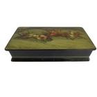 Vintage 1972 Fedoskino Russian Lacquer Box Hand Painted Troika Scene Ussr