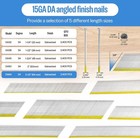 Meite 15 Gauge Finish Nails 34 Degree Angled Nails Galvanized No-rust Finishing