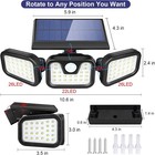2 Pack Led Solar Light Motion Sensor Outdoor Yard Road Area Security Flood Lamp