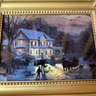 Thomas Kinkade Night Light Home For The Holidays Framed Winter Scene New In Box