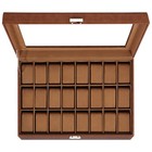 24 Slots Watch Box Pu Leather Watch Case Organizer Lockable Jewelry Display Case