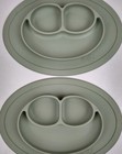 X2 Ezpz Mini Mat Plates Olive Green Silicone Suction Placemat Baby Toddler Feed