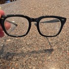 Vtg Halo American Glasses Frames Uss Military Black Hornrim 4 5x5 5 50 20 Euc