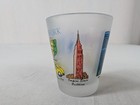New York City Vintage Shot Glass Frosted Twin Towers Souvenir World Trade Center