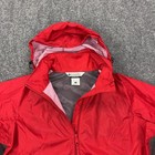 Columbia Jacket Womens Large Red Zip Hooded Packable Lightweight Windbreaker