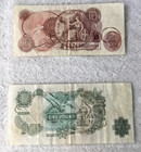 British Pounds  Bank Of England  Uk    1 And 10 Shilling Notes  Elizabeth Ll 