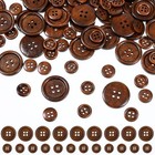 100pcs Brown Color Wooden Buttons  1 2 Inch And 1 Inch 4 Hole Round Wood