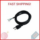 18 3 Awg 3 Prong Ac Replacement Power Cord  Open End 10a 6ft Ul-listed black 