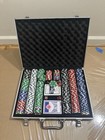 500 Piece Poker Chip Set Aluminum Case Casino Chips Cards Dice Texas Holdem