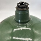 Vintage 14 In  Green Enamel Porcelain Industrial Loft Barn Light Shade Read