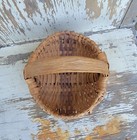 Antique Miniature Handwoven Splint Oak Buttocks Basket 