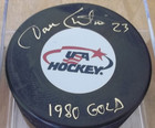 Dave Christian Autograph Signed Puck Jsa Usa 1980 Hockey Gold
