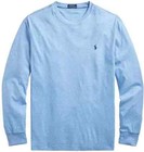 Nwt Polo Ralph Lauren Cotton Crew Neck Long Sleeve Shirt Xl xxl Cobalt Heather