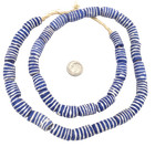 Ghana Handmade Blue And White Multi Recycled Glass African Trade Beads  01835 