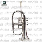 4 Valve Bb Flugelhorn  Polished Brass Instrument With Case  Mouthpiece 