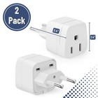 Bates- European Travel Plug Adapter  2 Pack  Type C  Us To Europe White