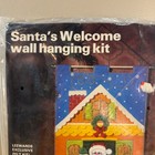 Leewards Santa s Welcome Wall Hanging Kit Vtg 1980 Felt Christmas 12x22 15-46472