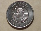 1996 Iceland Coin  Krona  Cod Fish  Issue Fish Coin  The Iceland Giant