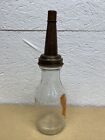 Shell Motor Oil Bottle Spout Cap Glass Vintage Style Gas Station