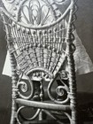 Antique Cabinet Card Photo Baby Wicker Chair White Dress Standing Madison Wi