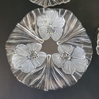 Set Of 4 Mikasa Hibiscus Frost Pattern 9 1 2 Inch Luncheon Plate Glass