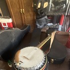 Harmony Marquise Tenor Banjo 4-string Closed Back Wood Polished Brown black Case