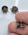 Gold Jewish Stars With Script Buttons For Clothes Vintage
