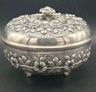 German 800 Silver Repousse Heavy Big Box Bowl Footed Rare 472 Grams Low Price 