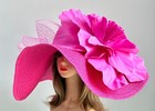 Kentucky Derby Hat Church Tea Party Hat With Wide Brim