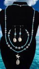 Handmade Coastal Beaded Jewelry Set Necklace  Bracelet   Earrings