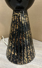 Vintage Black   Gold Ceramic Lamp Atomic Mid Century Modern Lighting 1950s Works