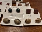 New Dead Stock Lot Of 10 Pairs Vintage Cufflinks Agate Stone 1970s 1980s Men s