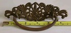 Antique Ornate Victorian Brass Drawer Pull With Cast Iron Bail