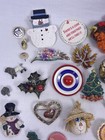 Brooch Lapel Pins Buttons Large Lot Vintage And Modern 