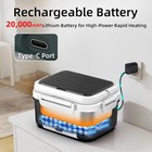 Xl 6 3-cups Cordless Electric Heated Lunch Box For Adults  20000mah Rechargeable