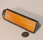 Vintage Orange Slag Triangle Kaleidoscope Stained Glass Marble Marblescope