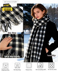 Cashmere-feel Large Shawl Plaid Scarf For Women  Fall Winter Soft Warm Pashmina 