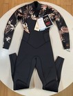 Billabong Women 2 Salty Dayz 3 2mm Chest Wetsuit Full Zip - Black   Floral - New