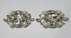 Vintage Crystal Rhinestone Shoe Clips Silver Tone Excellent Condition 