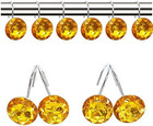 12 Pcs Bling Rhinestones Shower Curtain Hooks Bathroom Rolling Hooks