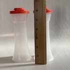 Tupperware 6    Sheer Hourglass Salt And Pepper Shaker Set Mold 718 Flip Top Lid