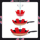 Set Of 12 Felt Pan Protectors With Star Pattern For Cookware Storage
