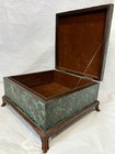 Maitland-smith Verdigris Copper Box On Bamboo Stand 18    Designer Decor