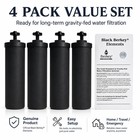 Berkey Authentic Black Bb9-2 Water Replacement Filters For Berkey 4 Pack